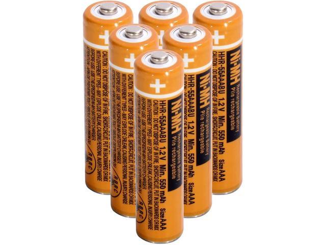 Yoghurt oplichter Steken NI-MH AAA Rechargeable Battery 1.2V 550mah 6-Pack hhr-55aaabu AAA Batteries  for Panasonic Cordless Phones, Remote Controls, Electronics - Newegg.com