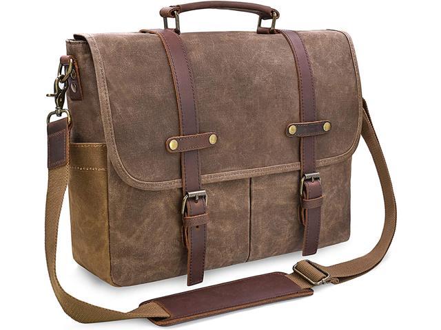 Color : Brown MATCHANT Vintage Genuine Leather Shoulder Briefcase Messenger Bag Tote Bag Briefcase Satchel Bag for Men