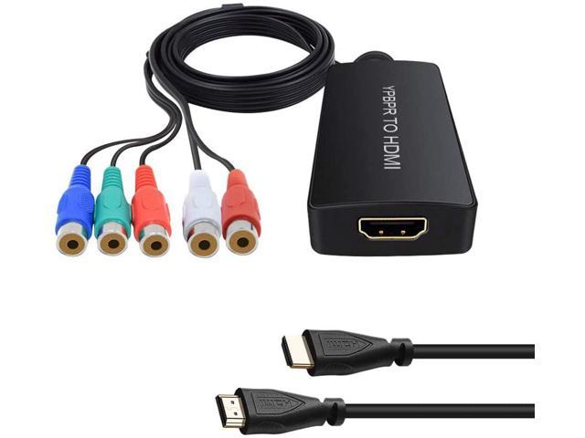 Component to HDMI Converter YPbPr to HDMI Converter Support 720P/ 1080P for HD TV DVD Player Blu-ray Player Wii PS2/PS3 Xbox 360 Original Xbox and More (with HDMI Cable)