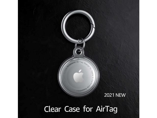 Waterproof Anti Scratch Itag Necklace of Key Finder Black Clear Case for Airtags with Keychain Soft TPU Full Protector Cover for Apple Air Tag Ape Tracker Accessories Holder with Key Ring 1 Pack