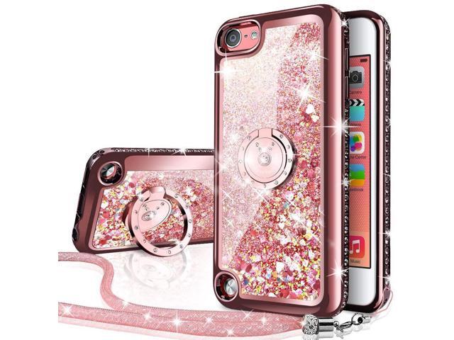 Ipod Touch 7 Case Ipod Touch 6 Case Ipod Touch 5 Case Girls Women Moving Liquid Holographic Glitter Case With Kickstand Bling Diamond Case For Apple Ipod Touch 6th 5th 7th Gen