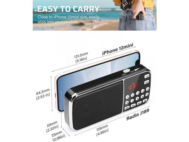 LEOTEC Portable AM FM Radio with Best Reception,Battery Operated or AC  Power,Big Speaker,Large Tuning Knob,Clear Dial,Earphone Jack for