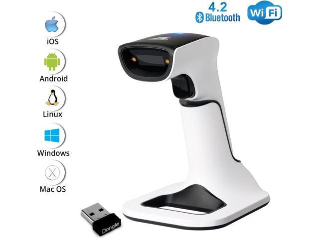 NADAMOO Wireless Barcode Scanner 328 Feet Transmission Distance USB  Cordless 1D Laser Automatic Barcode Reader Handhold Bar Code Scanner with  USB