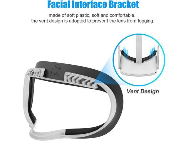AMVR Resilient VR Facial Vent Soft Interface Bracket & Anti-leakage Light PU Leather Foam Face Cover Replacement Pad Custom Comfort Accessories.