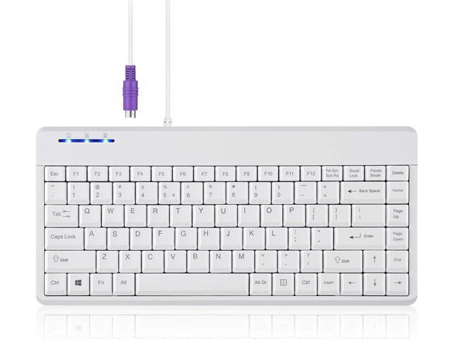Perixx PERIBOARD-409PW Wired PS2 Mini Keyboard - 12.36x5.75x0.79 inches ...
