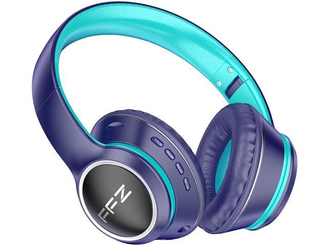 FFZ K21 Wireless Kids Headphones, Colorful LED Lights Blue Tooth-V5.0 Headphones Built-in Microphone, Foldable Headset and Soft Earpads, for School/Car/Airplane/Ipad(Navy Blue)