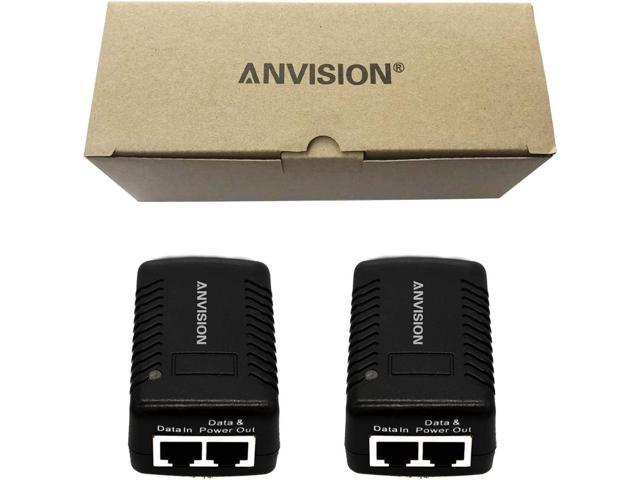 ANVISION 2-Pack 48V 0.5A PoE Power Adapter Supply Injector Ethernet with Wall  Plug, IEEE 802.3af Compliant, 10/100Mbps, for IP Voip Phones Cameras AP and  More 