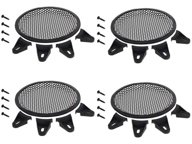 Fielect 4 Pcs 6.5inch /165mm Speaker Grill Mesh Decorative Circle Woofer Guard Protector Cover Audio Accessories Black 