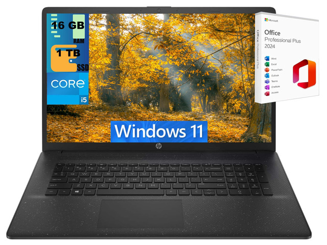 17-inch Laptop Computer HP Intel Core i5 16GB 1TB SSD Office 2024