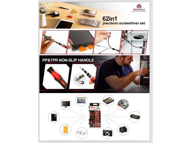 Repair Tool Kit Details about   WIREHARD 62 in 1 Precision Screwdriver Set Magnetic Bit Set 