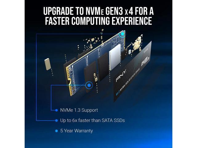 SSD M280CS2130-500-RB Read up to 3,500 MB/s PNY CS2130 500GB M.2 PCIe NVMe Gen3 x4 Internal Solid State Drive 
