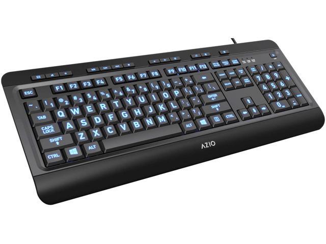 Azio Vision Backlit Wired Large Print Keyboard – 4X Larger