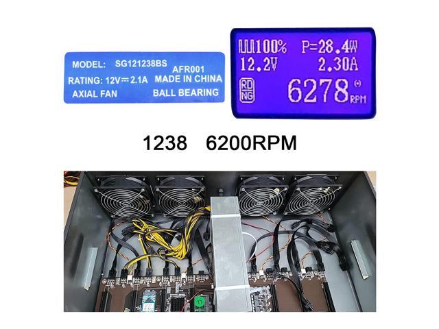 6PCS New SG121238BS DC 12V 2.1A S7 S9 T9 L3 BTC ETH Mining Violence Fan ...