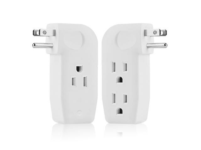 3 Outlet Triple Wall Tap Grounded Converts 3 Way Electric Power Splitter Adapter 
