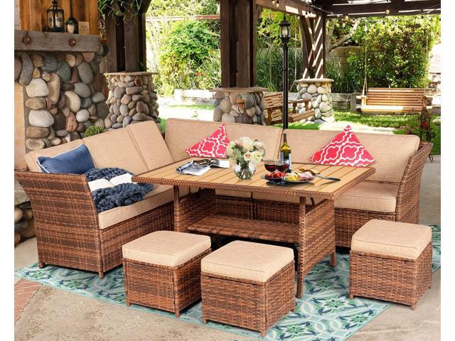 Bapipro Patio Furniture Set Outdoor, Outdoor Sectional Dining Furniture