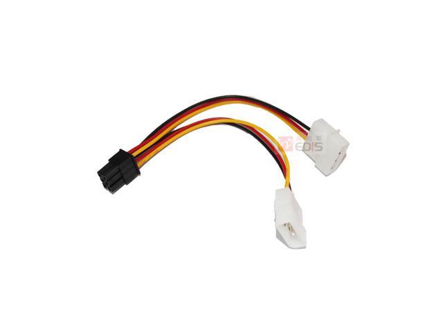 Graphics card double 4Pin to 6Pin power cable adapter with D type 6P Dual Molex LP4 4 pin to 6 pin PCI-E Express converter adapter power cable wire
