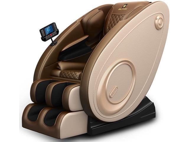 2022 New Massage Chair Blue-Tooth Connection and Speaker, Recliner with Zero Gravity with Full Body Air Pressure, Easy to Use at Home and in The Office (Golden)