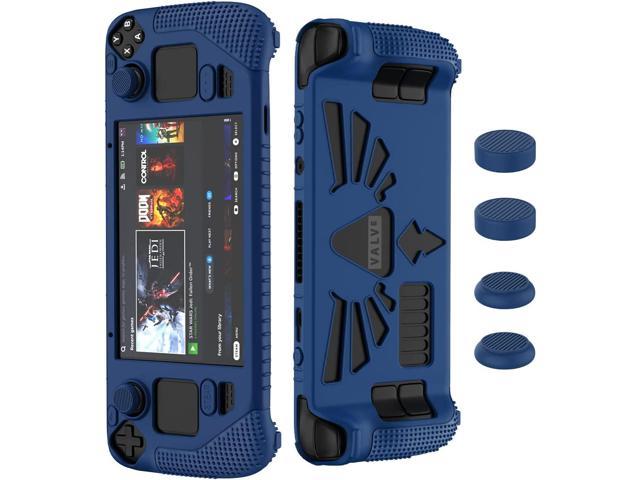SUIHUOJI Steam Deck Standing Protective Case, Thickening Silicone  Accessories Protector, Soft Cover Skin Shell with 2 Pairs Thumb Grips, Full  Protection Kit to Anti-Slip for Valve Stream Deck (Blue) 
