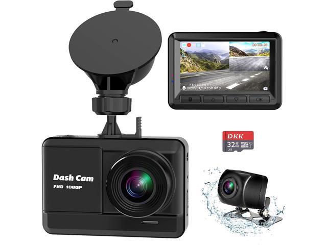 Kussla 3 Channel Dash Cam Front and Rear FHD 1080P Dash Camera for Cars  with 64GB Card, Super Night Vision Dashcam, Car Camera with Loop Recording
