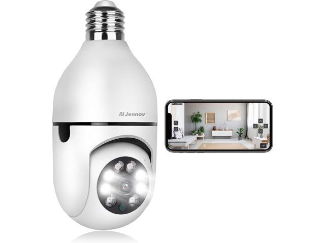 hoop Bewusteloos zo JENNOV 3MP Light Bulb Camera Wireless WiFi , 2.4GHz Bulb Camera 360 Degree  Pan/Tilt Smart IP Camera Home Surveillance Cam with Motion Detection Alarm  Color Night Vision Two Way Talk Indoor/Outdoor -