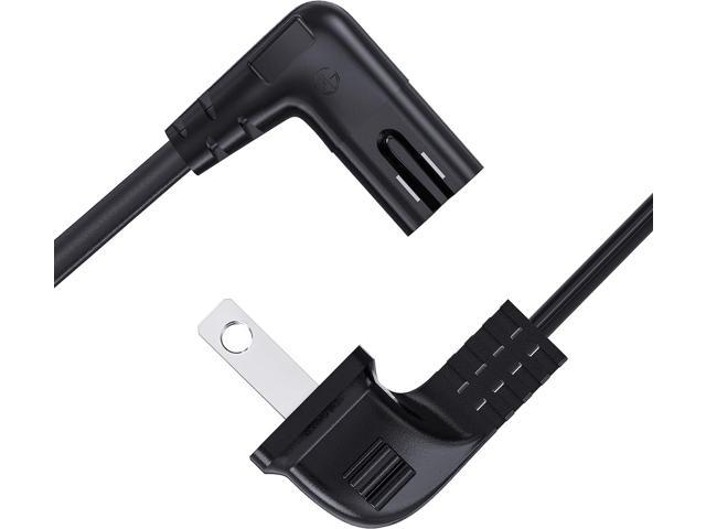 Tv Power Cord Compatible For Samsung Tv Ancable 6 Feet 90 Degree Angled 18awg 2 Prong To L 2896