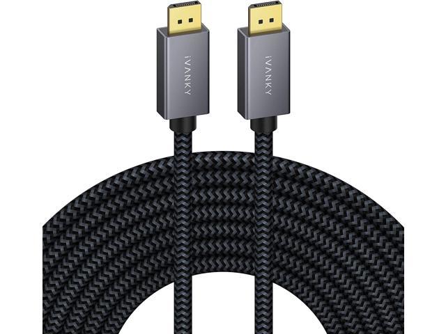 Displayport Cable 25ft 7 5m Ivanky Dp Cable 4k 60hz 2k 144hz 2k 165hz Nylon Braided High Speed Displayport 1 2 Cable Compatible For Gaming Monitor Tv Pc Laptop And More Newegg Com