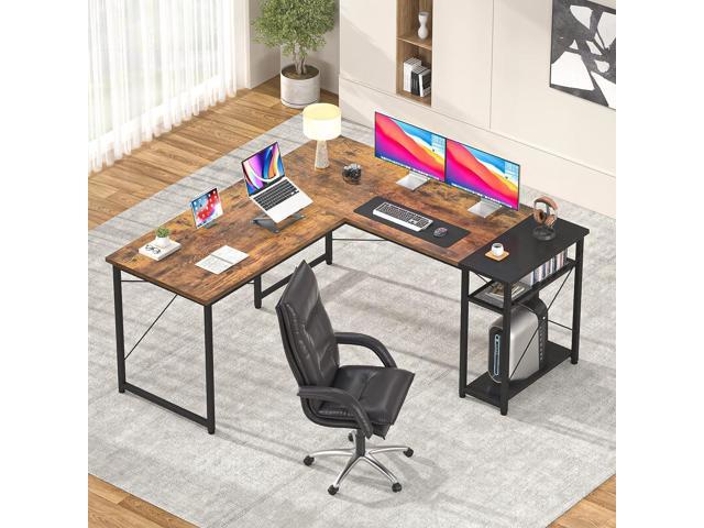 Foxemart Writing Computer Desk Modern Sturdy Office Desk PC Laptop Notebook  Study Table for Home Office Workstation, Black