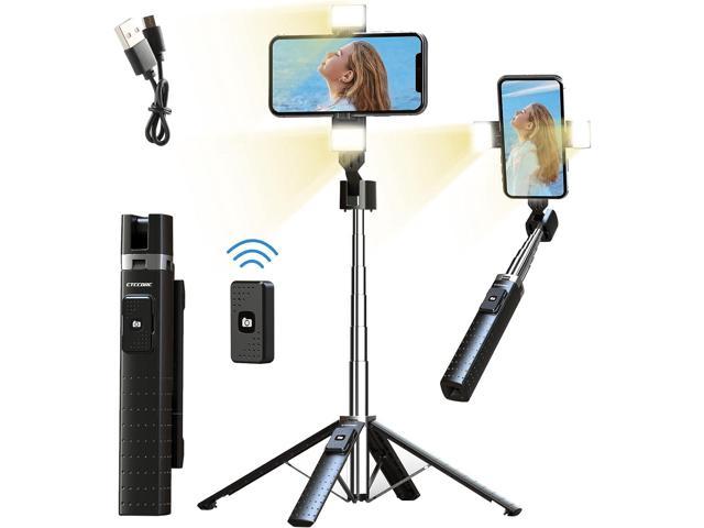 mobile selfie stand with light