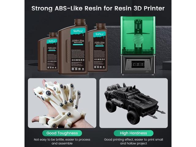 SUNLU 1KG ABS-Like 3D Printer Resin, Fast Curing Strong 405nm Photopolymer  Resin for LCD/DLP/SLA 3D Printer, Non Brittle, High Precision, Low
