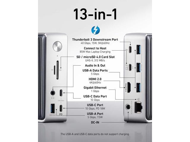 Anker 577 Thunderbolt Docking Station (13-in-1, Thunderbolt 3) for