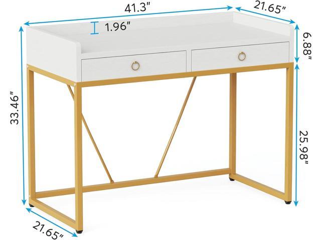 Parma 42 Inch Modern Desk - Home & Office Small Computer Desk with Wide  Drawer - Wooden Study Writing Minimalist Desk with Storage for Small Space