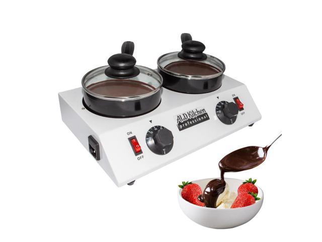 NEW Double Chocolate Melting Machine Professional Tempering Pot Electric Fondue 