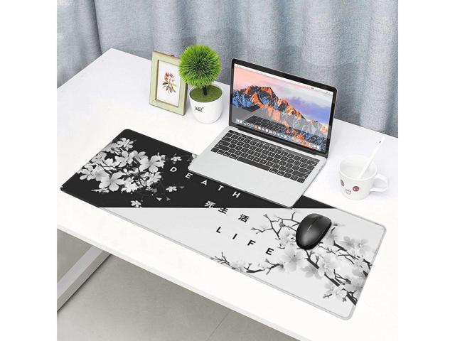 Black and White Cherry Blossom Gaming Mouse Pad XL Extended Large Mouse Mat  Desk Pad Stitched Edges Mousepad Long Non-Slip Rubber Base Mice Pad 31.5 X  11.8 Inch - Newegg.com