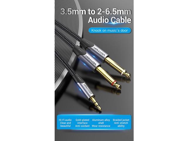Vention 3.5mm to Double 6.5mm TRS Cable AUX Male Mono 6.5 Jack to