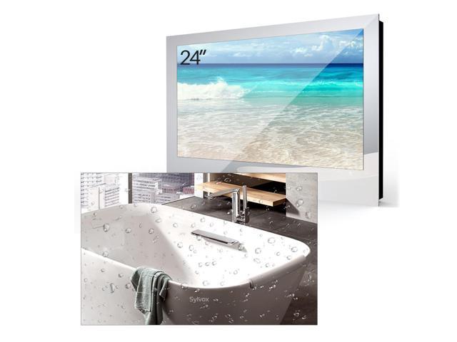 Sylvox 24inch Waterproof Bathroom TV IP65 Full-HD Magic Mirror Smart TV with Integrated HDTV(ATSC) Tuner, Dual Audio, Built-in WiFi Smart TV for Indoor Humid Environment (350nit)