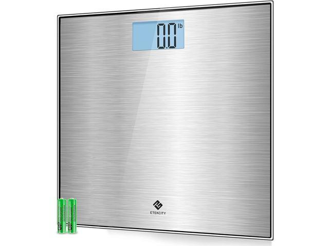 Digital Body Weight Bathroom Scale Weighing Scale with Step-On  Technology,Extra Large Blue Backlit Display and Batteries Included, 400  Pounds