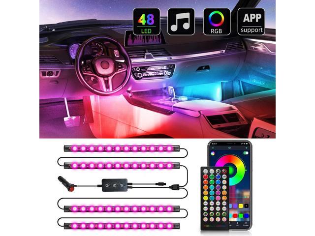 RGB Color Sync to Music APP Wireless Control DC 12V Car Lights Exterior EXTRA WIRE Control by APP Car Underglow Lights, 