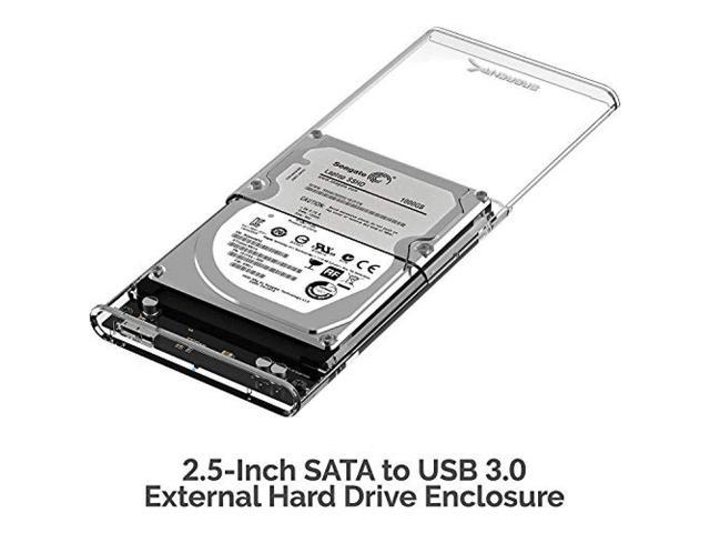 SABRENT 2.5-Inch SATA To USB 3.0 Tool-Free Clear External Hard Drive ...