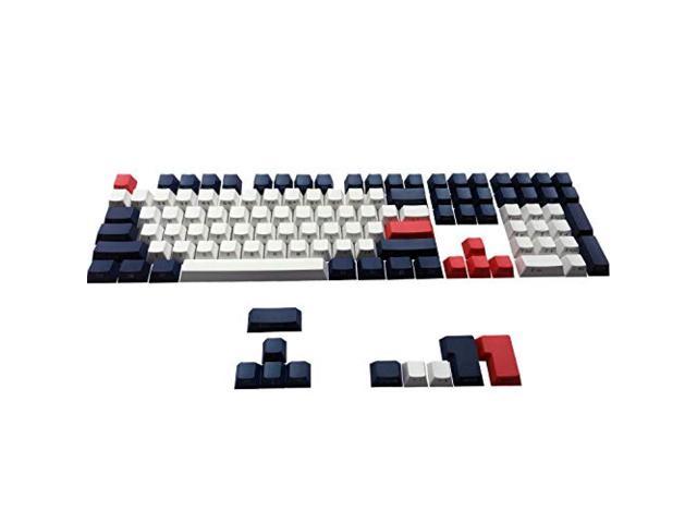 Happy Balls PBT Keycap Side / Front Printing ANSI / ISO Layout Keyset Semi-Profile Non-Backlight Thick Cherry MX Keycap 60% / 87 TKL / 108 Minutes 104 MX, Mechanical Game Keyboard Switching Navy Blue