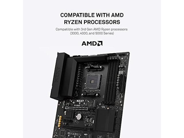 Integrated Rear I/O Shield - ATX Gaming Motherboard Supports AMD Socket AM4 Ryzen CPUs NZXT N7 B550 AMD B550 chipset Black WiFi 6 connectivity N7-B55XT-B1 