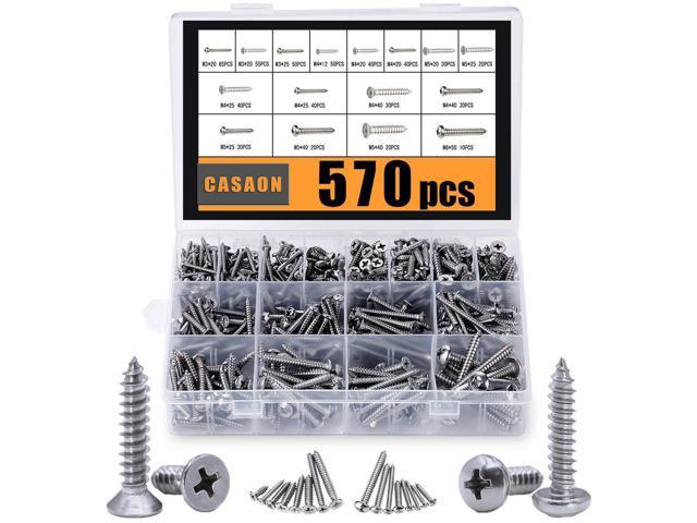 500pcs M2/M3/M4 Assorted Screw Set Stainless Steel Corrosion Resistant Screw Kit 