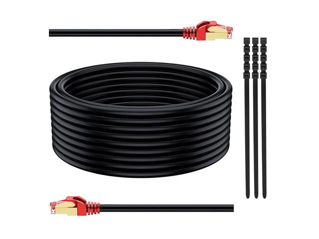 from 25ft to 300ft Adoreen Heavy Duty Cord Waterproof and Direct Burial & Indoor,POE,Cat 6 Cat5e Cat5 Network Internet RJ45 LAN,UV PE Jacket with 15 Ties 30.5m Cat6 Outdoor Ethernet Cable 100 feet 