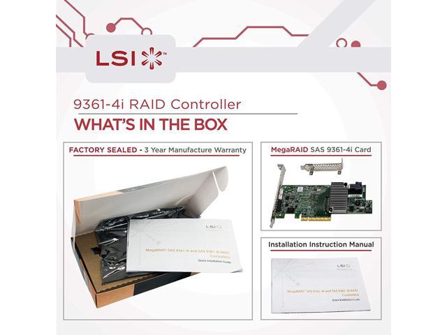 LSI MegaRAID Controller 9361-4i 4-Port 12Gb/s SAS+SATA PCI-Express 3.0 ...