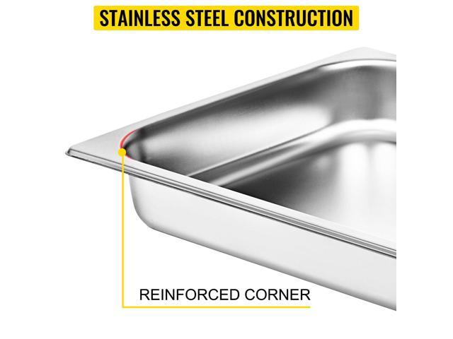 Hotel Pans 4" Deep Kitchen 6-Pack Full Size Stainless Steel Silver Steam Table 