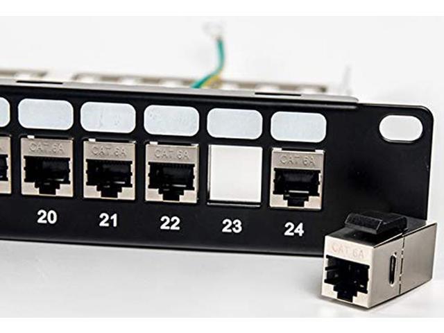 24 Port CAT6A RJ45 Through Coupler Patch Panel With Back Bar, Wallmount ...