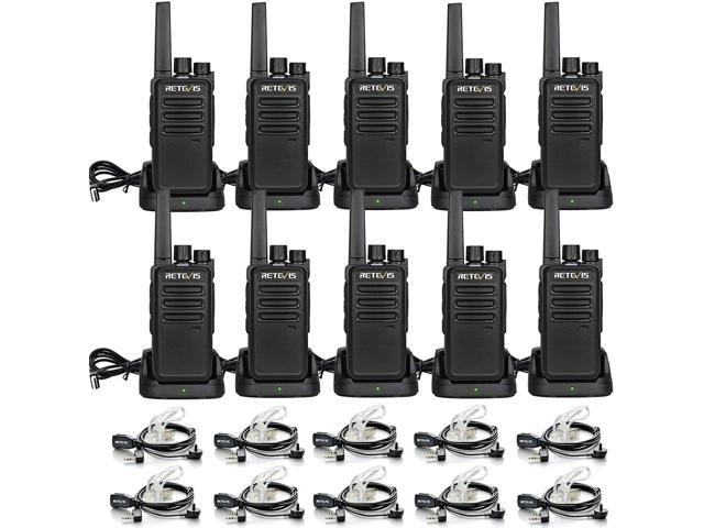 Retevis RT68 Two-Way Radios Long Range, Walkie Talkies for Adults, Way  Radio with Earpiece, Walkie Talkie Rechargeable with Charging Base, for  Manufacturing Restaurant Business (10 Pack)