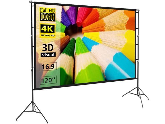 Foldable & Portable with Carry Bag 3D 4K HD 16: 9 Front & Rear Projection Projector Screen 120-inch CENTURY-STAR Movie Screen Outdoor & Indoor Wrinkle-Free Nylon Fabric Video Projection Screen 