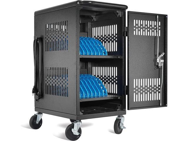 Pre-Assembled American Style Heavy-Duty 20 Bay Laptop Charging Cart for ...