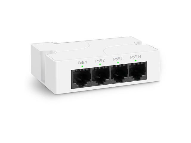 4 Port PoE Extender with 3 PoE Out, IEEE 802.3af/at Mini 4 Channel PoE ...