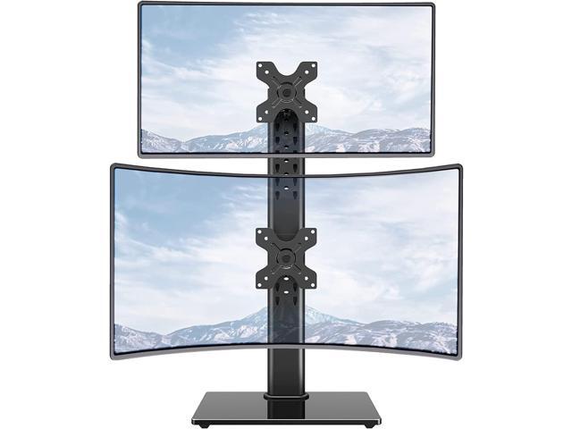 Vertical Dual Monitor Stand, Stack Two Screens up to 32 inches,33 Lbs ...
